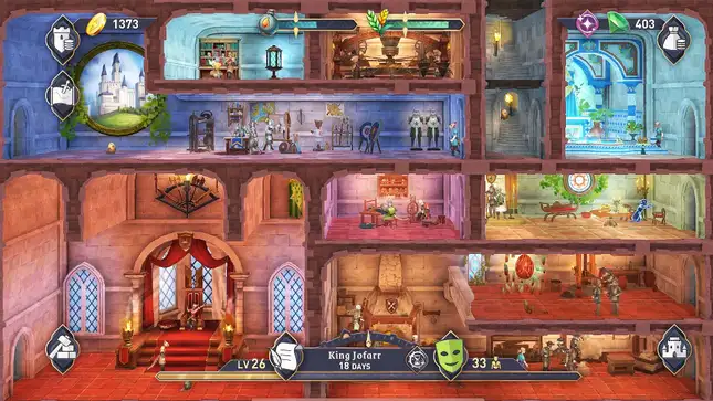 A screenshot of Castles shows a large collection of rooms. 