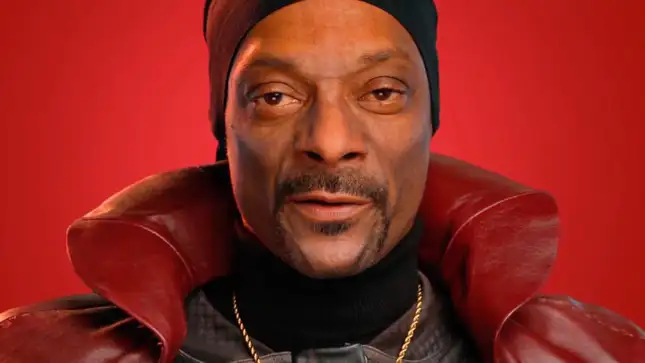 Snoop Dogg appears in a red collared costume in a video shown at the Meta Connect event on September 27, 2023.